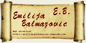 Emilija Balmazović vizit kartica
